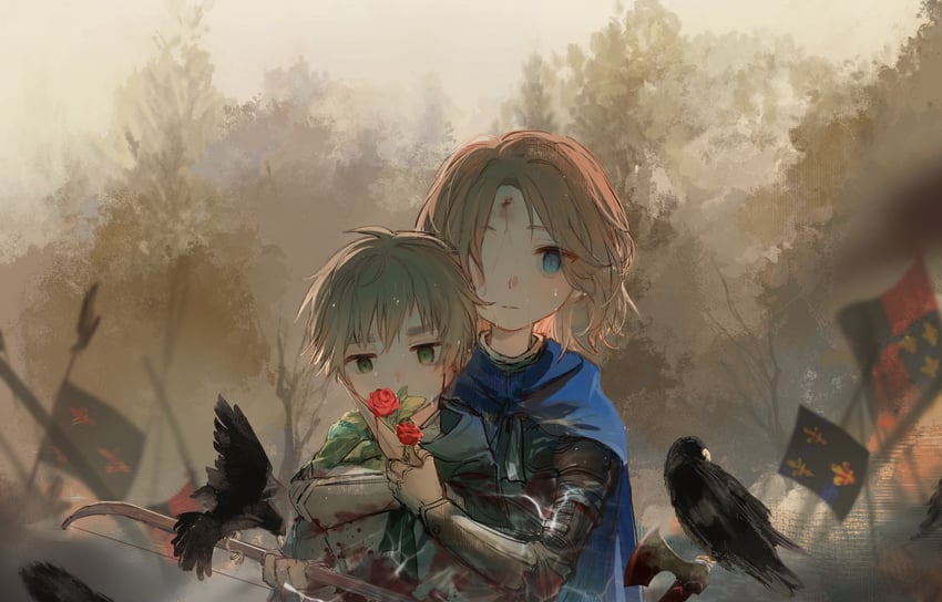 united kingdom and france (axis powers hetalia) drawn by woshifoufou