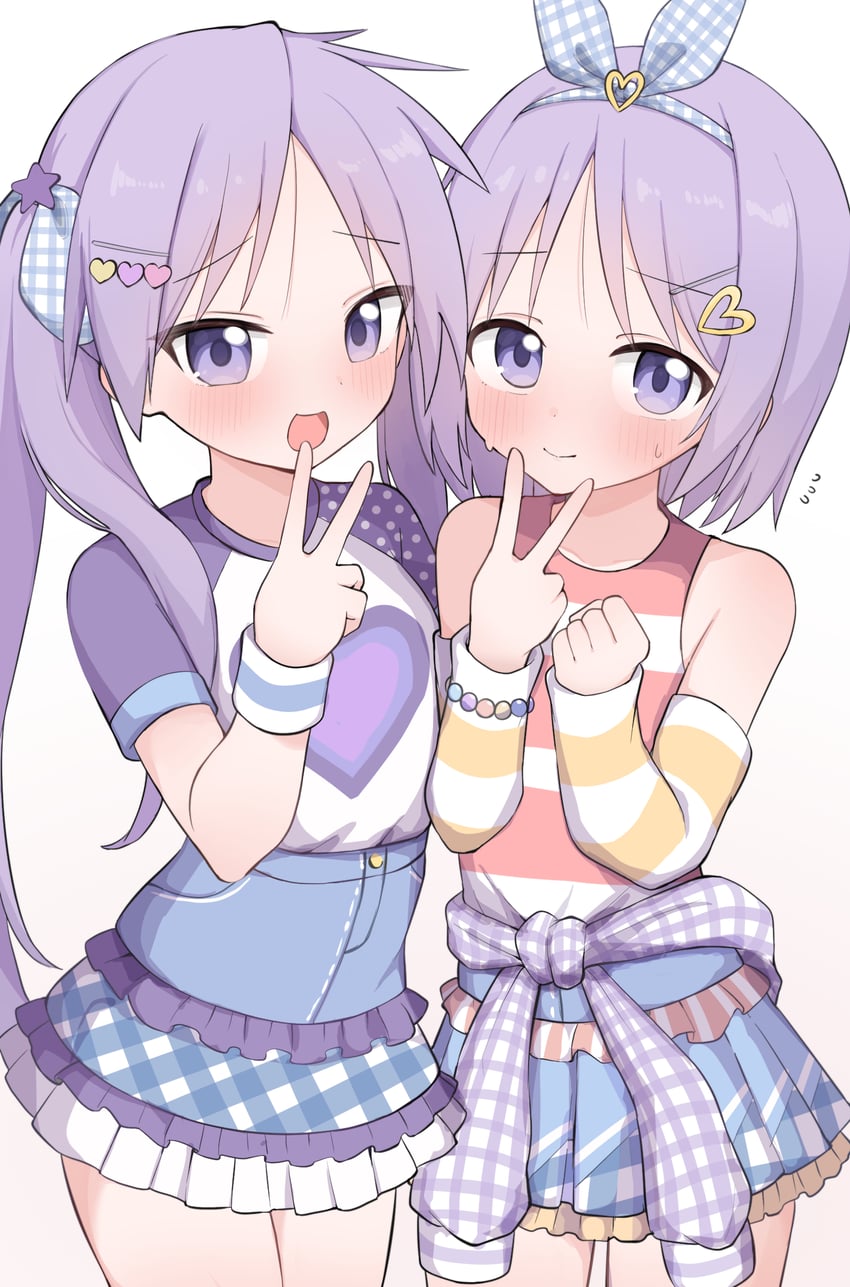 hiiragi kagami and hiiragi tsukasa (lucky star) drawn by nicomi-chan