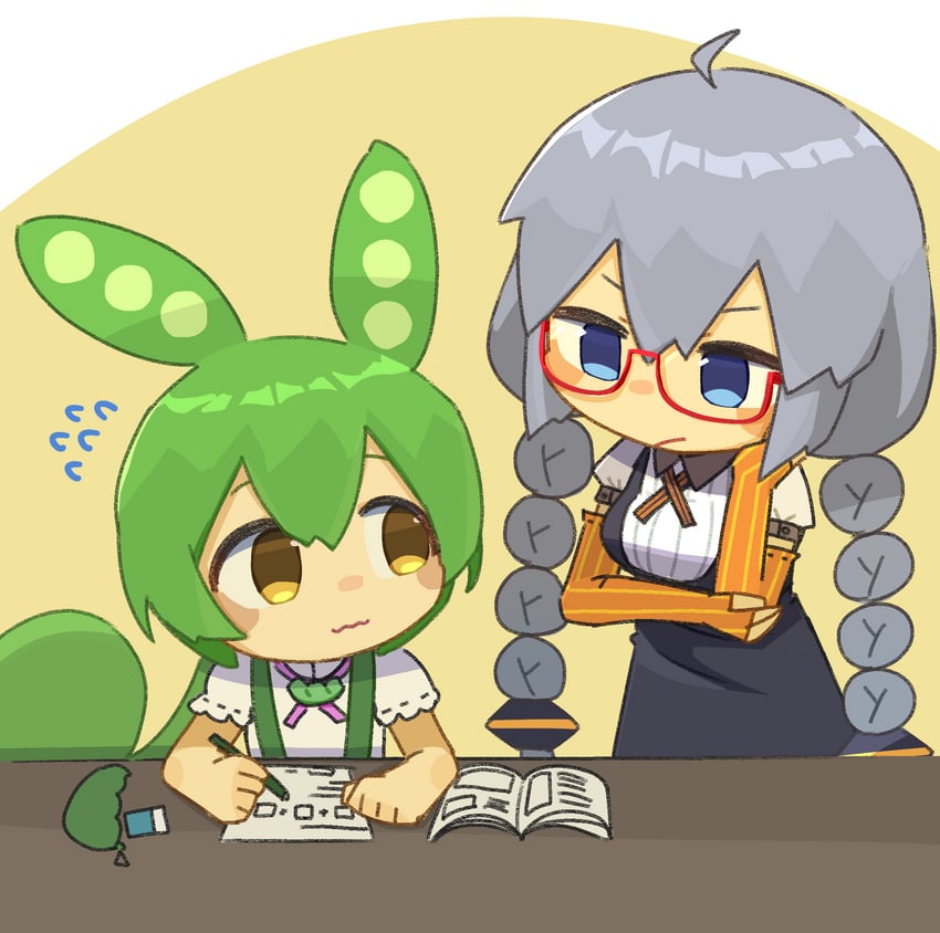 kizuna akari and zundamon (vocaloid and 2 more) drawn by konohoshi