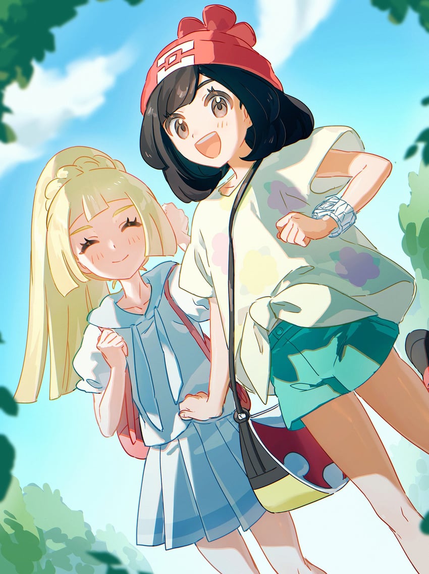 lillie and selene (pokemon and 1 more) drawn by fua1heyvot4ifsr