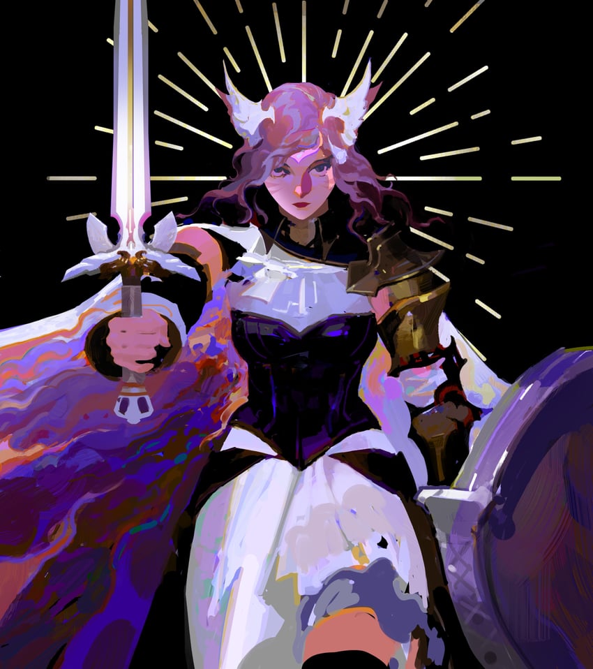 warrior of light and paladin (final fantasy and 1 more) drawn by yuming_li