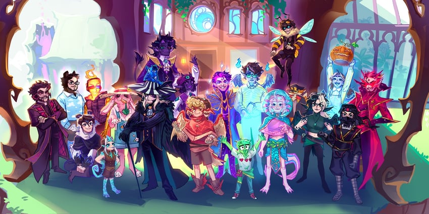 kujo jotaro, technoblade, ranboo, wilbur soot, ph1lza, and 18 more (jojo no kimyou na bouken and 3 more) drawn by holographicros3