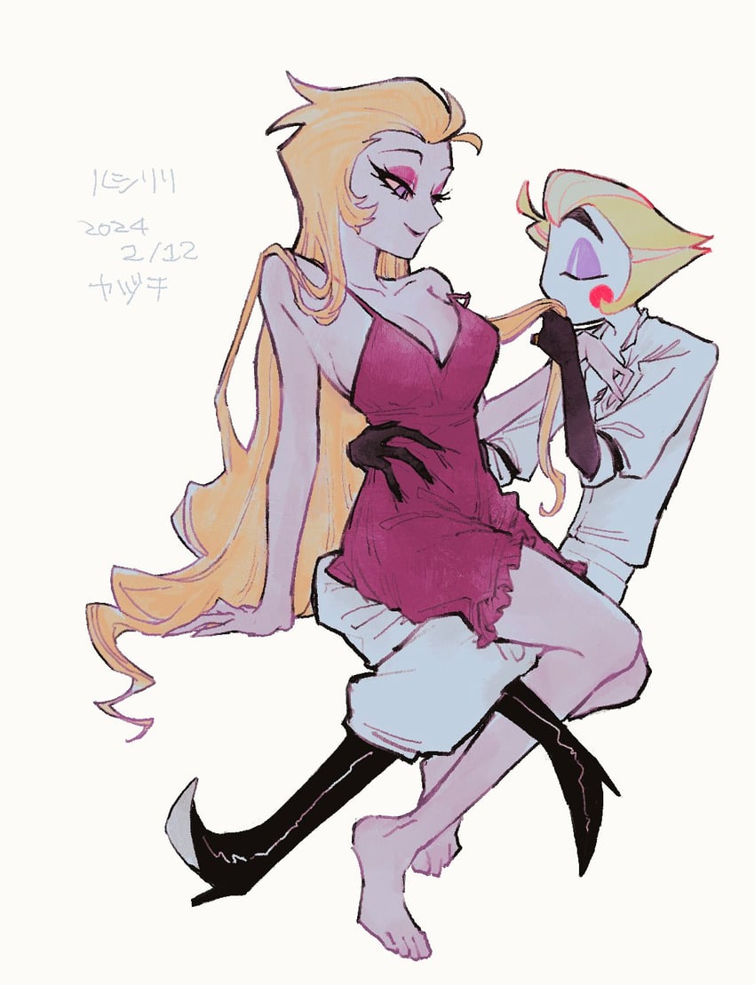 lucifer morningstar and lilith (hazbin hotel) drawn by yazuchi