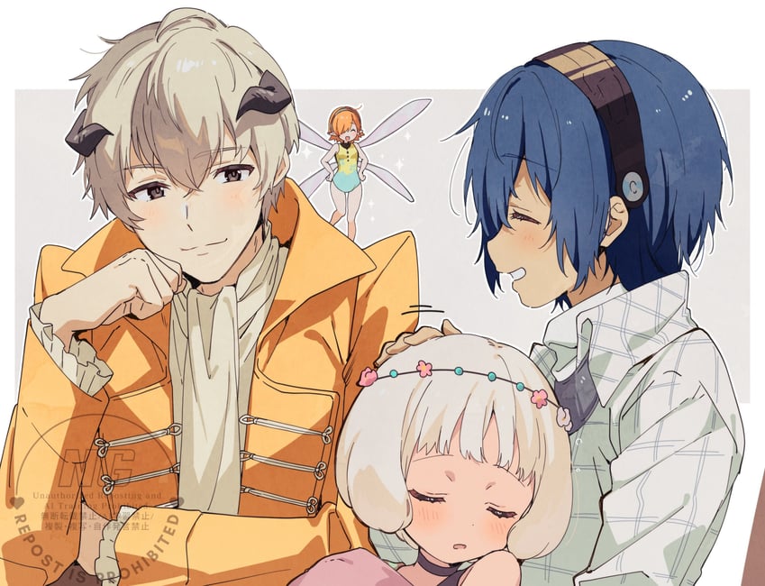 protagonist, gallica, strohl, and maria (metaphor: refantazio) drawn by bochi_(5hxm)