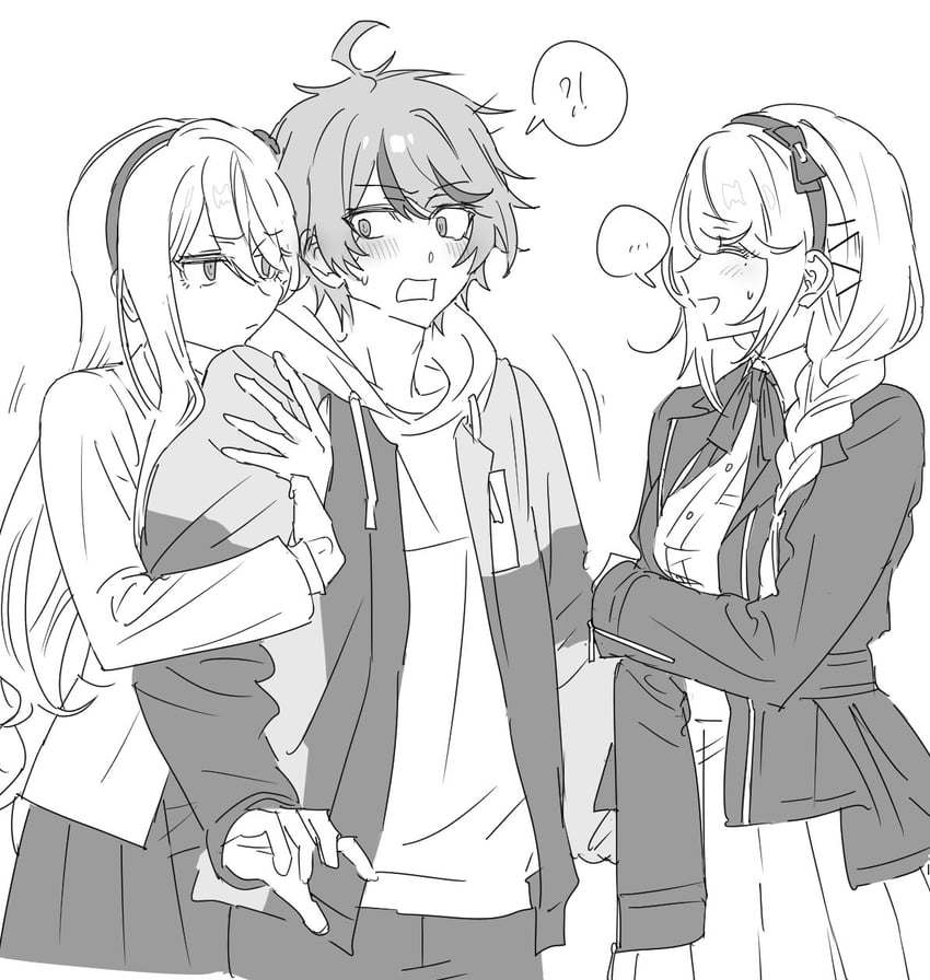 sumino takumi, kirifuji nozomi, and kashimiya karua (the hundred line -last defense academy-) drawn by eo1115921