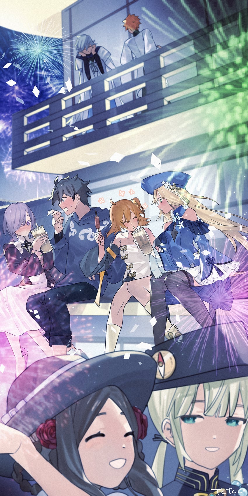 artoria pendragon, mash kyrielight, fujimaru ritsuka, emiya shirou, senji muramasa, and 5 more (fate and 1 more) drawn by totechito_tec