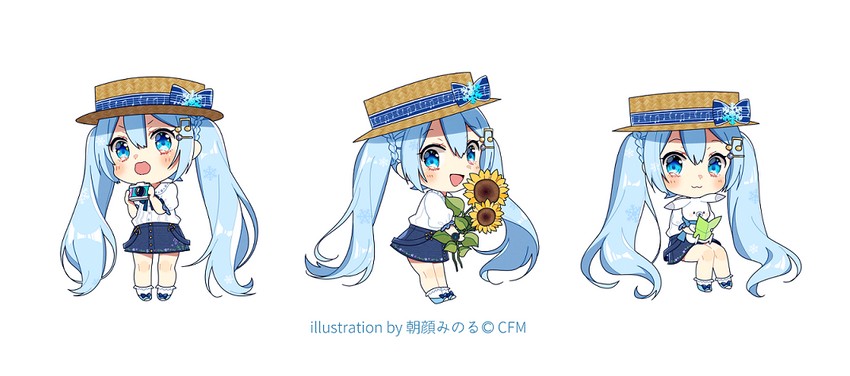 hatsune miku, yuki miku, and rabbit yukine (vocaloid) drawn by asagao_minoru