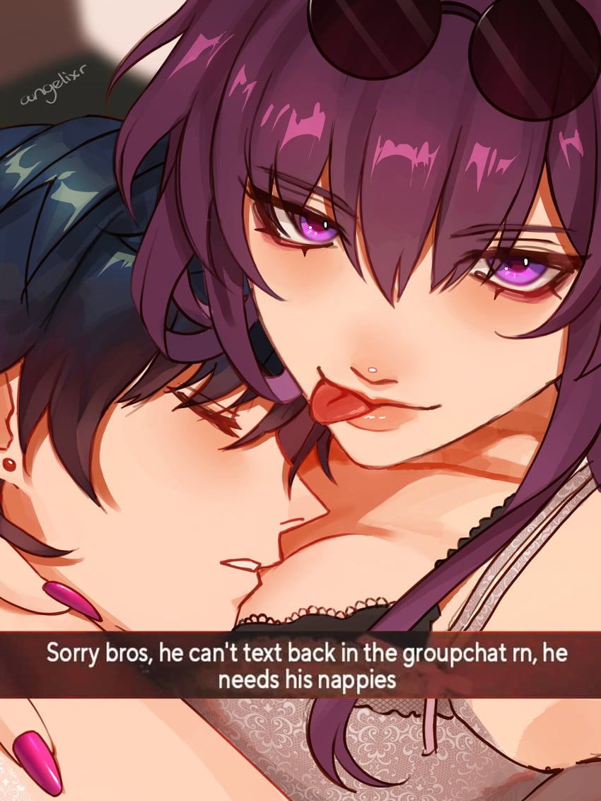 kafka and blade (honkai and 1 more) drawn by angelixxr