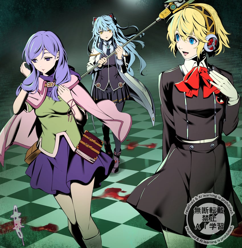 aigis, tio plato, and ilyana (fire emblem and 6 more) drawn by nakano_maru