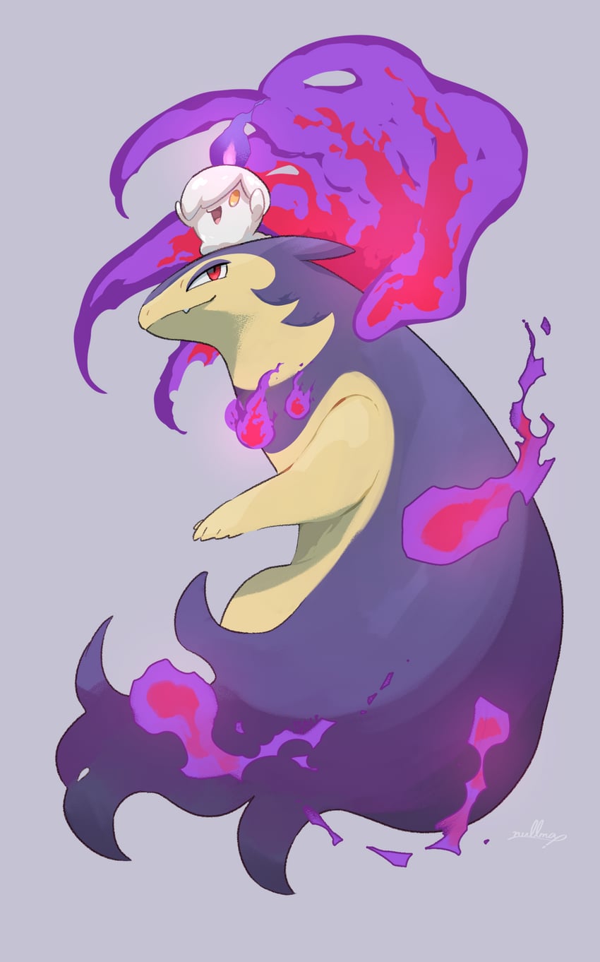 litwick and hisuian typhlosion (pokemon) drawn by nullma