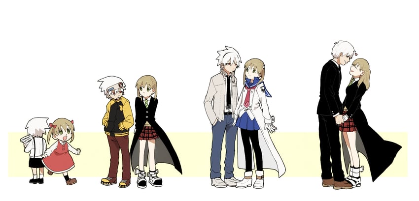 maka albarn and soul evans (soul eater) drawn by souen_senri