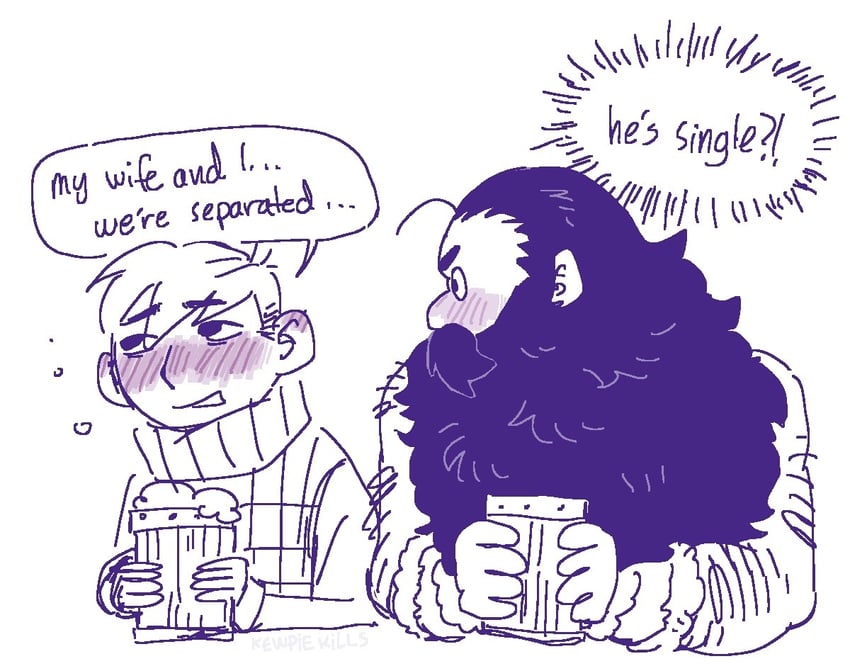 senshi and chilchuck tims (dungeon meshi) drawn by kewpie_(kewpiekills)