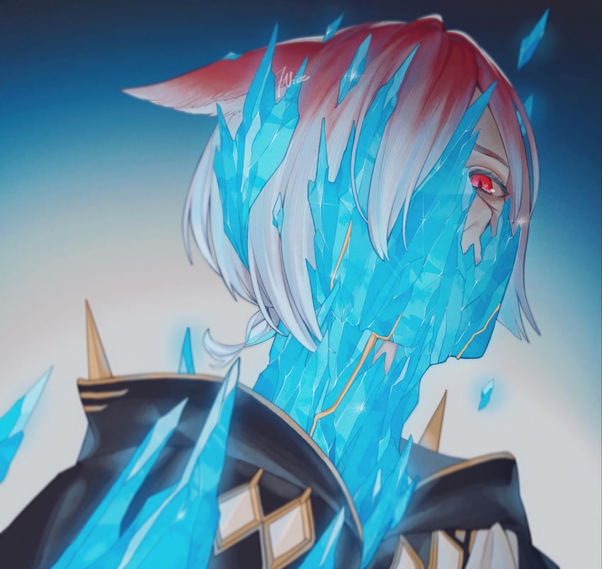 g'raha tia and crystal exarch (final fantasy and 1 more) drawn by 7nite