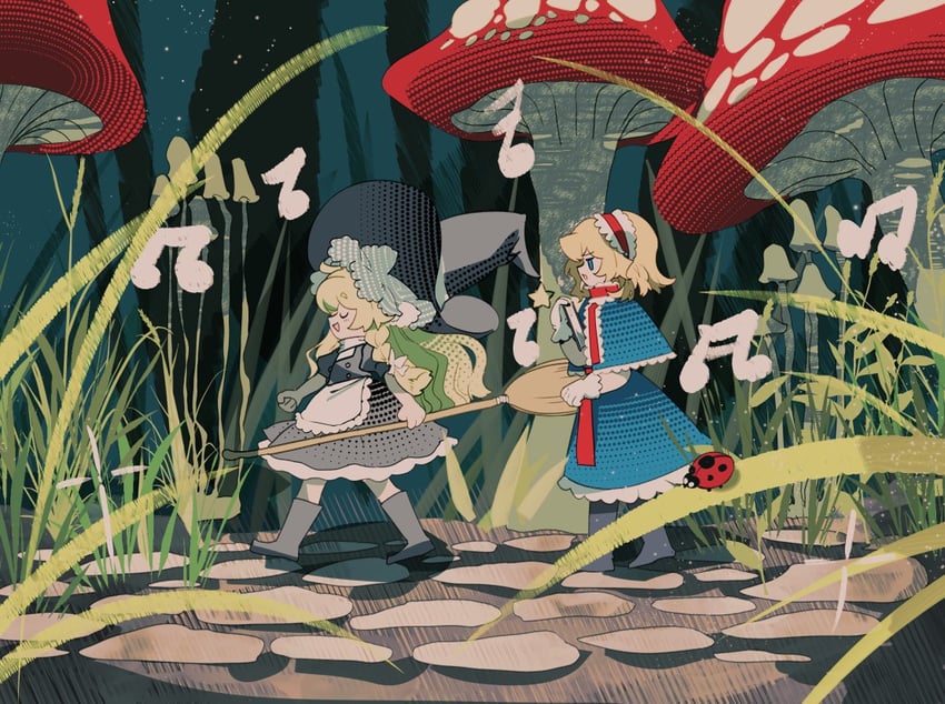 kirisame marisa and alice margatroid (touhou) drawn by xian_qishui