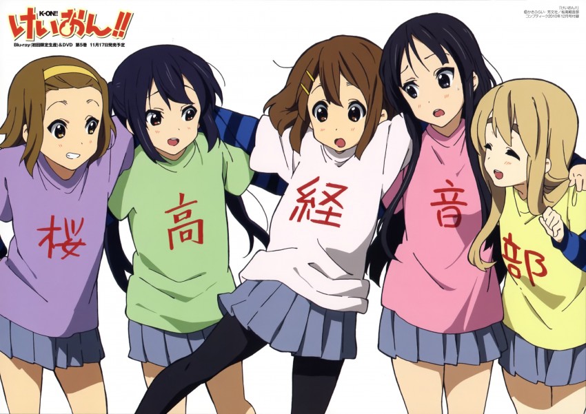 akiyama mio, nakano azusa, hirasawa yui, tainaka ritsu, and kotobuki tsumugi (k-on!) drawn by takahashi_mariko