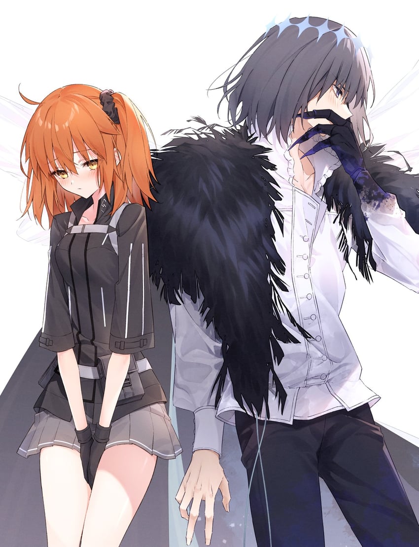 fujimaru ritsuka and oberon (fate and 1 more) drawn by pttyr