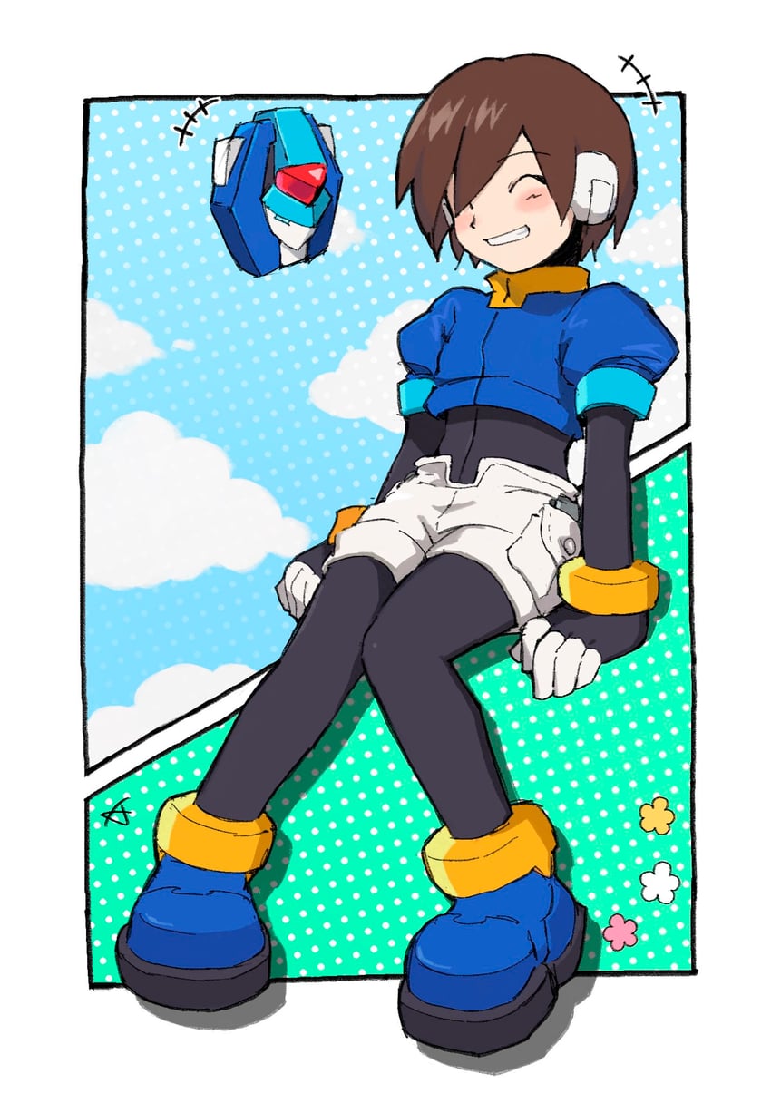 aile and model x (mega man and 1 more) drawn by karen_(karenoni1031)