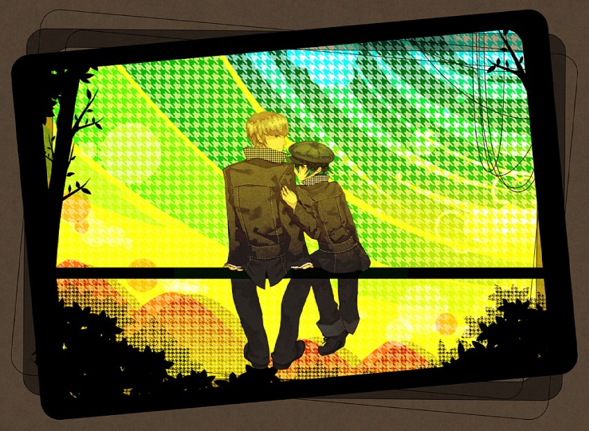 narukami yu and shirogane naoto (persona and 1 more) drawn by bac
