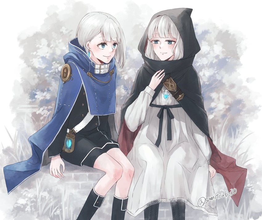 lily and lilac (ender lilies quietus of the knights and 1 more) drawn by sorakaze_(mire)