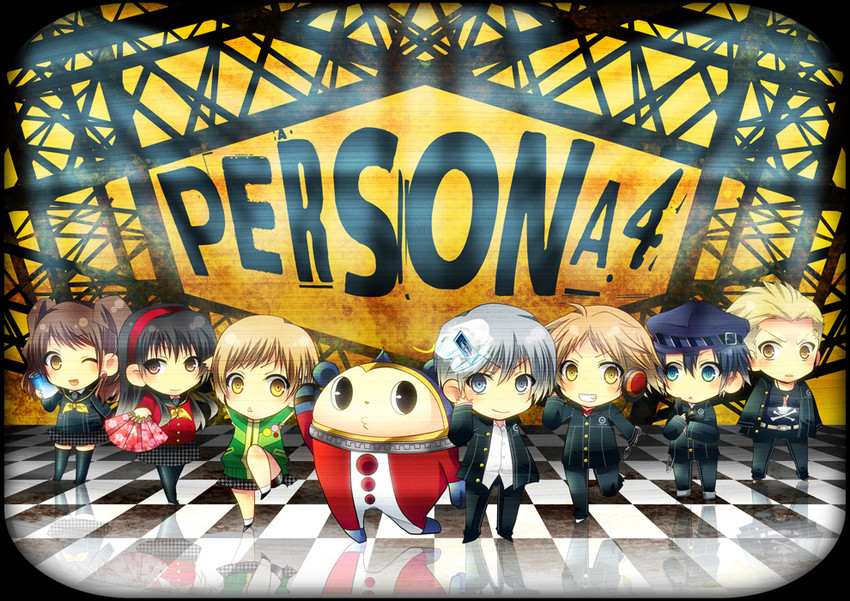 narukami yu, shirogane naoto, satonaka chie, kujikawa rise, amagi yukiko, and 3 more (persona and 1 more) drawn by shiomizu_(swat)