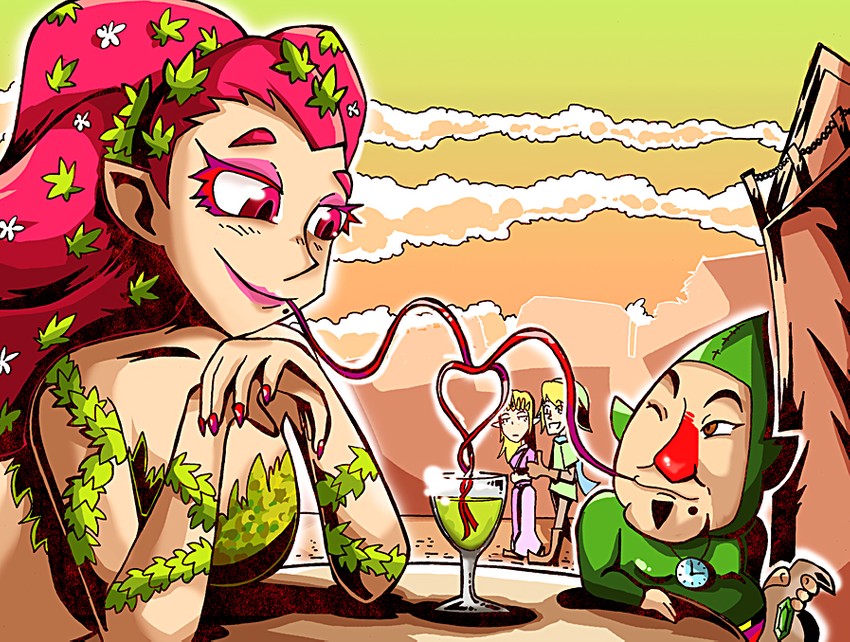 link, princess zelda, great fairy, and tingle (the legend of zelda and 2 more) drawn by setz