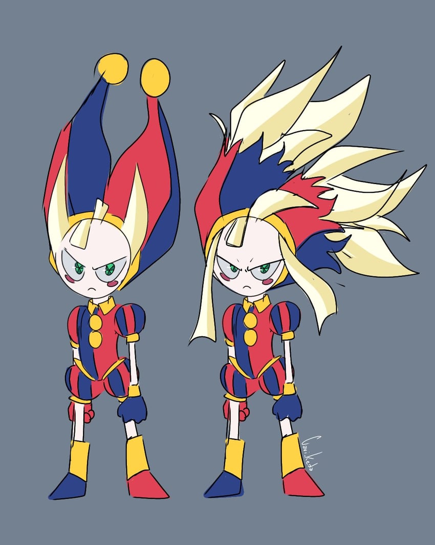 pomni (dragon ball and 2 more) drawn by cavi_keda