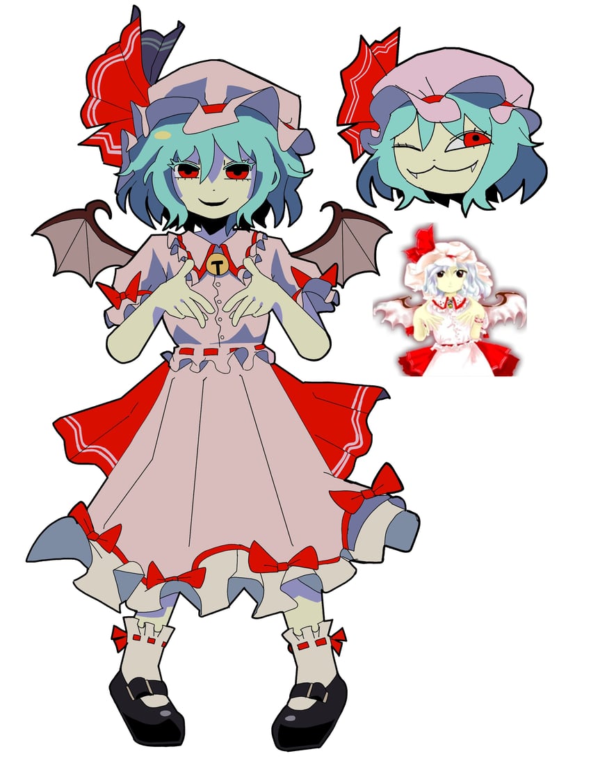 remilia scarlet (touhou) drawn by chelle_(chelle_month) and zun_(artist)