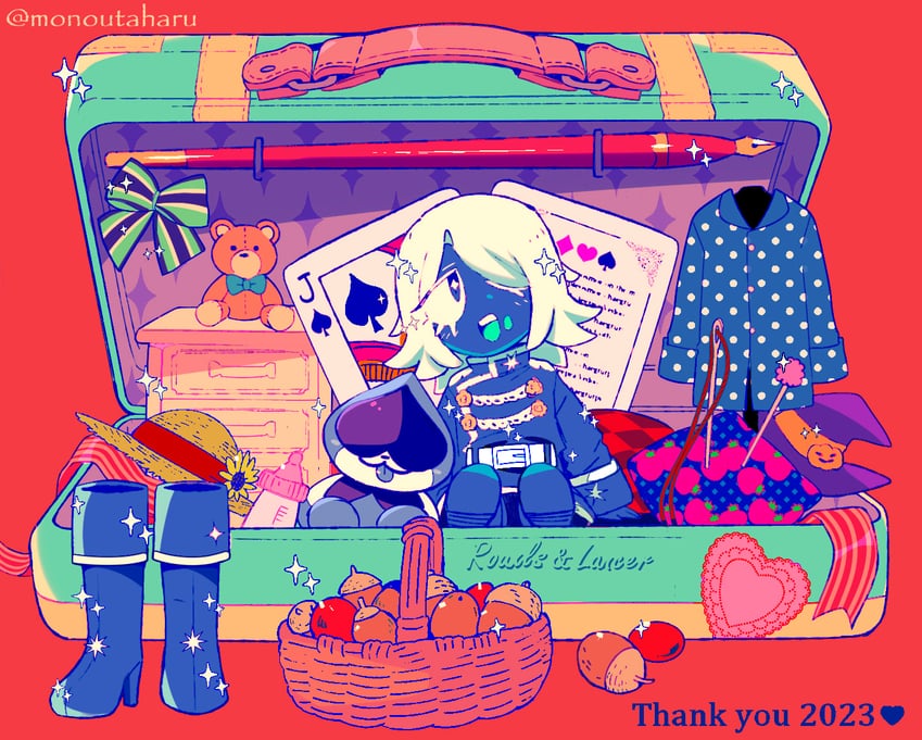 lancer and rouxls kaard (deltarune) drawn by taharu_(papiyas)