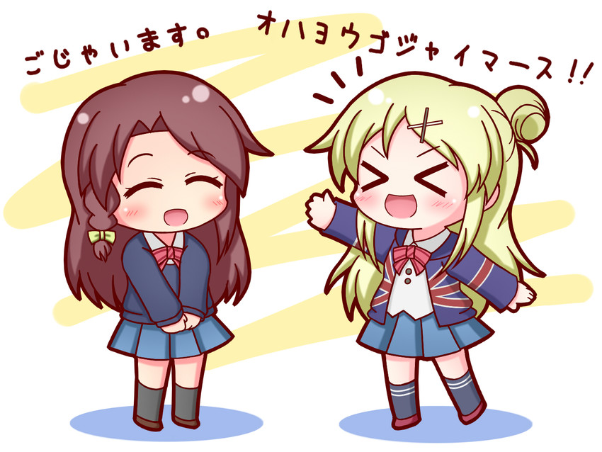 kujou karen and matsubara honoka (kin-iro mosaic) drawn by grouse01
