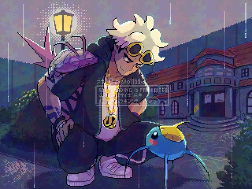 guzma, surskit, and wimpod (pokemon and 1 more) drawn by o1168w