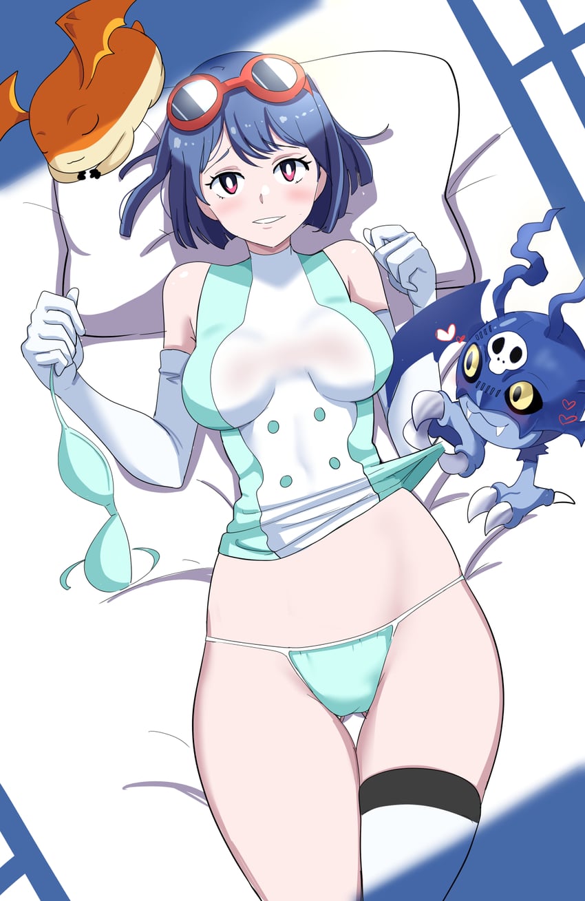 patamon, picodevimon, and yuuki kanan (digimon and 1 more) drawn by pabsmikan