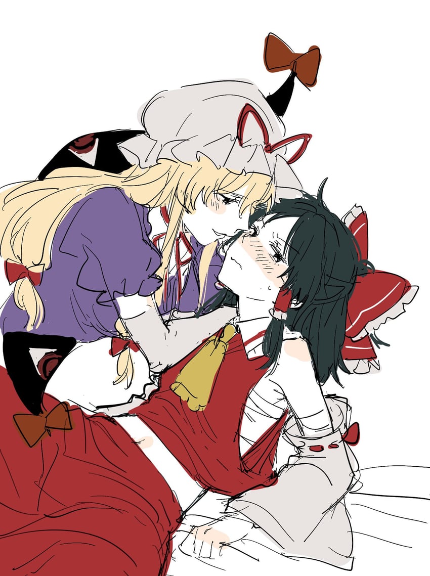 hakurei reimu and yakumo yukari (touhou) drawn by noriuma
