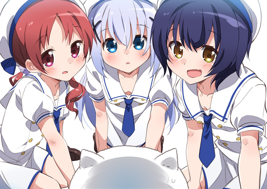kafuu chino, tippy, jouga maya, and natsu megumi (gochuumon wa usagi desu ka?) drawn by mousou_(mousou_temporary)