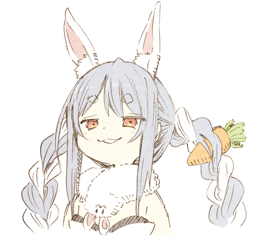 usada pekora and don-chan (hololive) drawn by abara_heiki