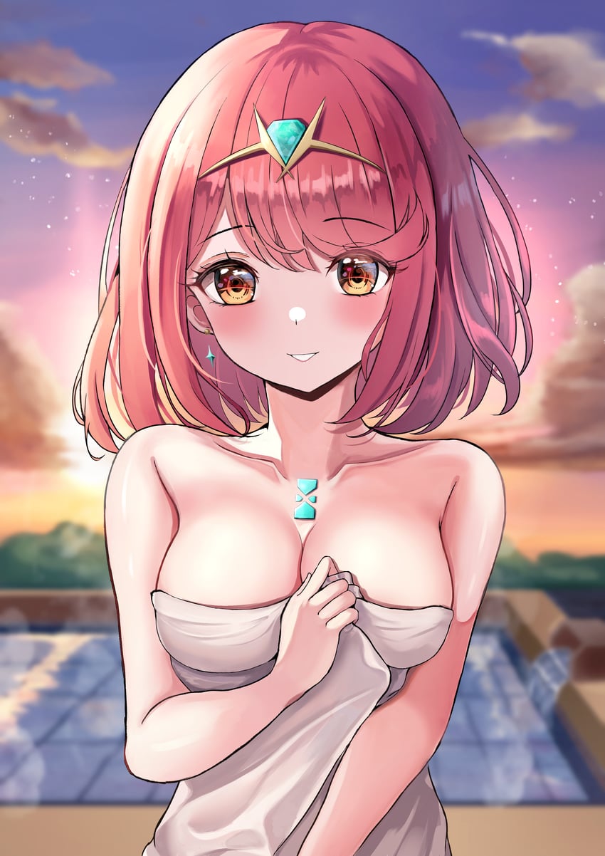 pyra (xenoblade chronicles and 1 more) drawn by kaede_(maple4rt)