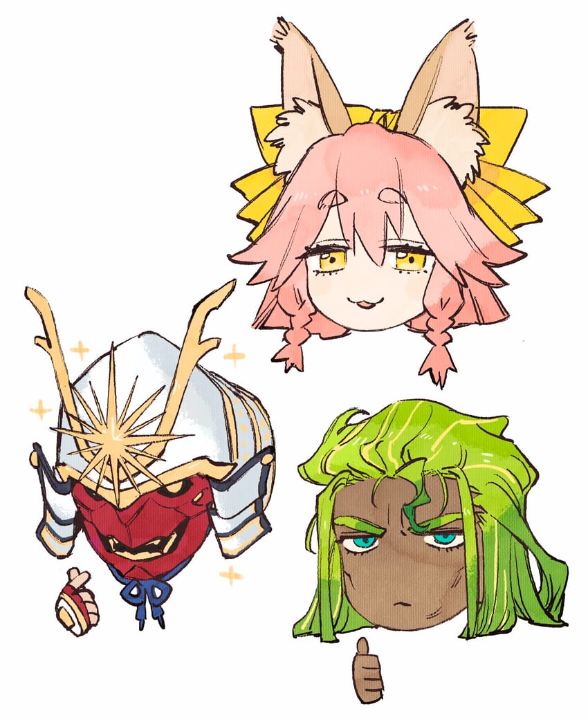 tamamo, tamamo aria, rogue saber, and rogue berserker (fate and 1 more) drawn by wataru_rei