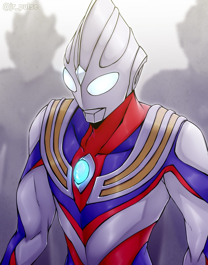 ultraman tiga and ultra-ancient giants of light statues (ultra series and 1 more) drawn by jrpulse