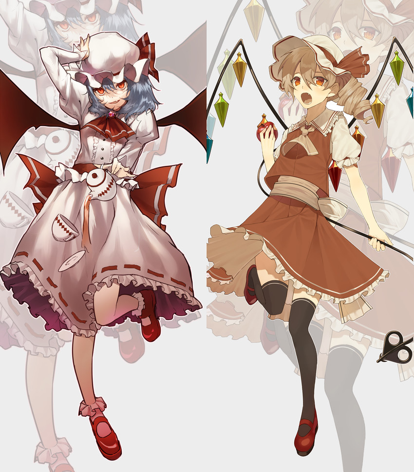 remilia scarlet and flandre scarlet (touhou) drawn by pig_ggul