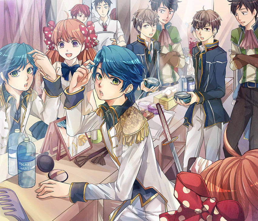 sakura chiyo, kashima yuu, nozaki umetarou, hori masayuki, mikoshiba mikoto, and 1 more (gekkan shoujo nozaki-kun) drawn by eny3240