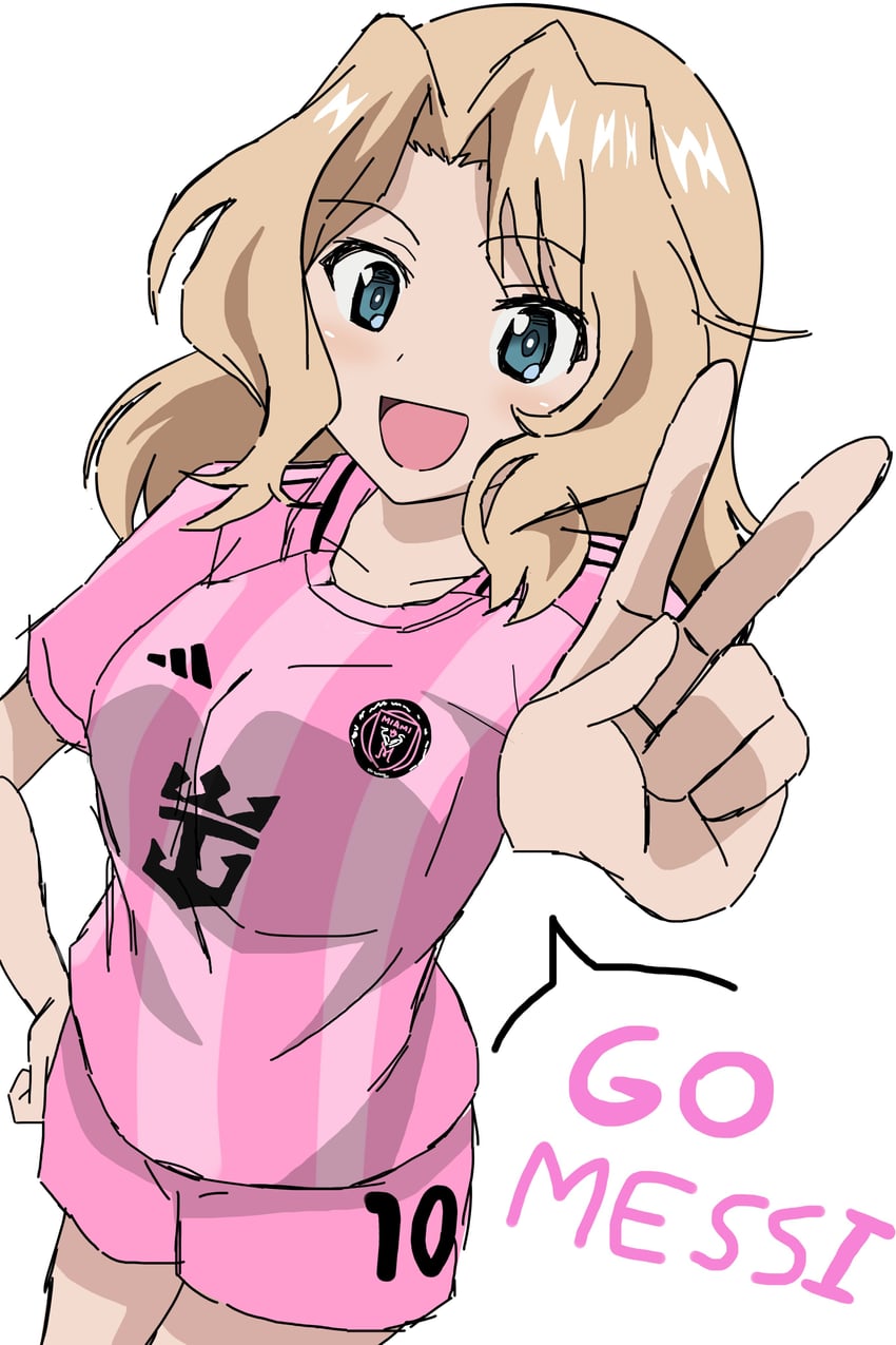 kay and lionel messi (girls und panzer and 1 more) drawn by riokasen