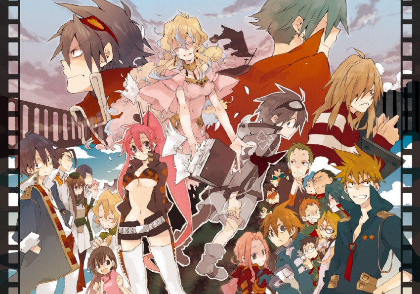 yoko littner, nia teppelin, simon, kamina, viral, and 19 more (tengen toppa gurren lagann and 1 more) drawn by harikamo