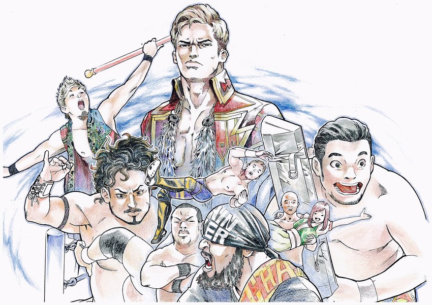 ariyasu momoka, okada kazuchika, will ospreay, yano tooru, ishii tomohiro, and 4 more (new japan pro wrestling and 1 more) drawn by ayumi9314