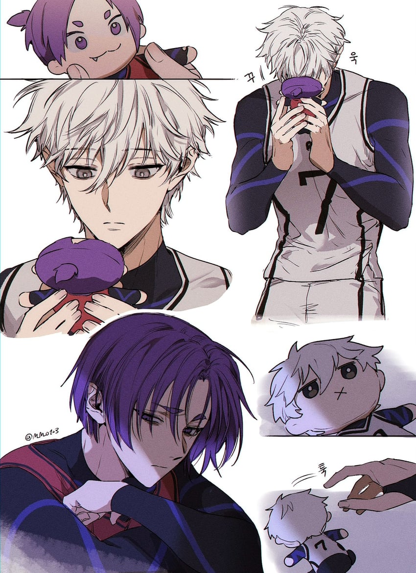 nagi seishirou and mikage reo (blue lock) drawn by m_m_pb