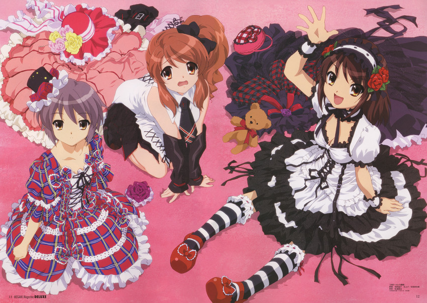 suzumiya haruhi, nagato yuki, and asahina mikuru (suzumiya haruhi no yuuutsu and 2 more) drawn by ikeda_shouko