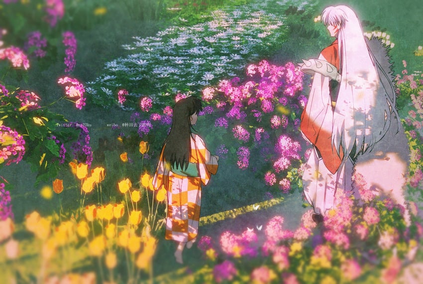 sesshoumaru and rin (inuyasha) drawn by niku_(ni23ku)