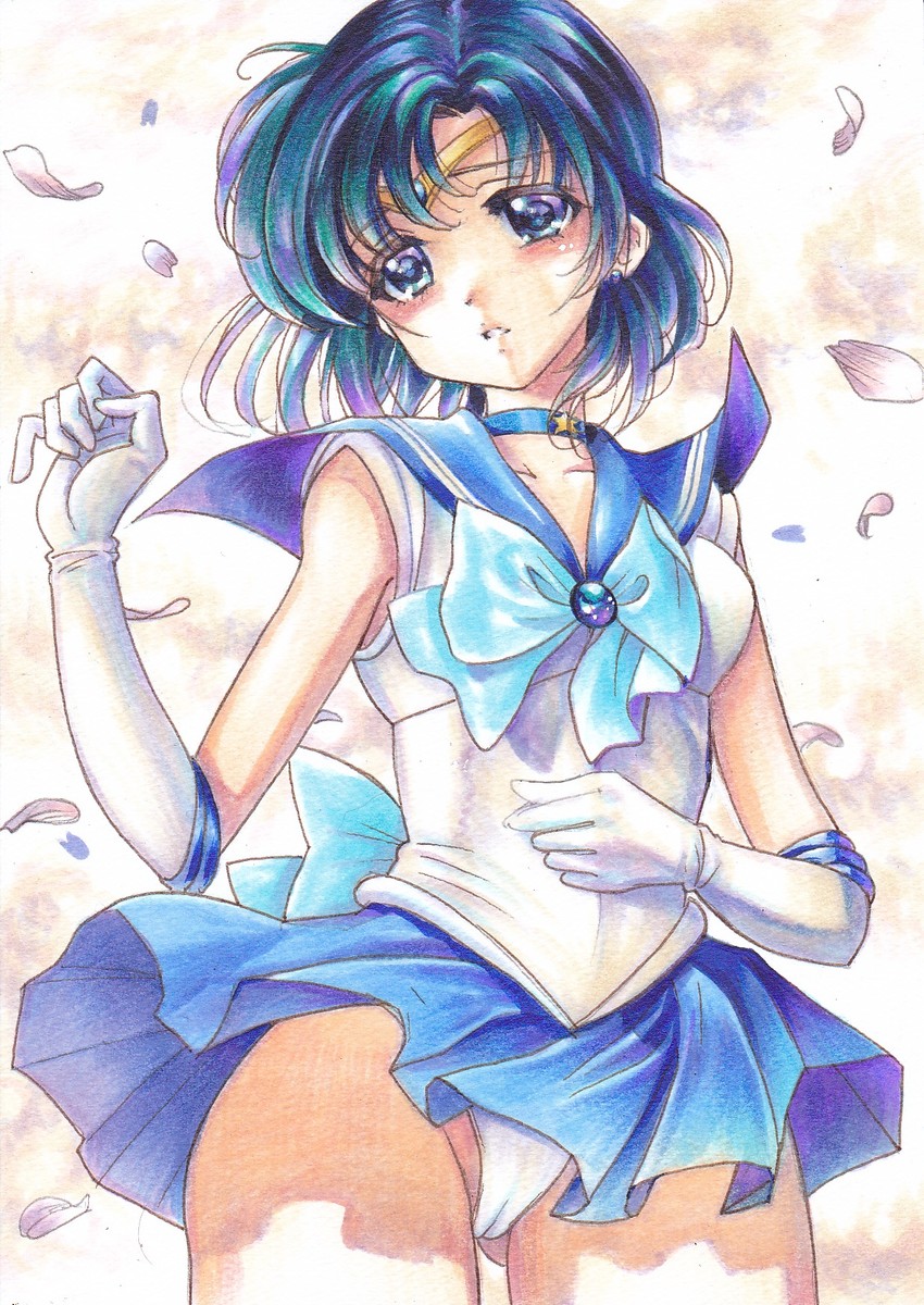 mizuno ami and sailor mercury (bishoujo senshi sailor moon) drawn by tomoeri