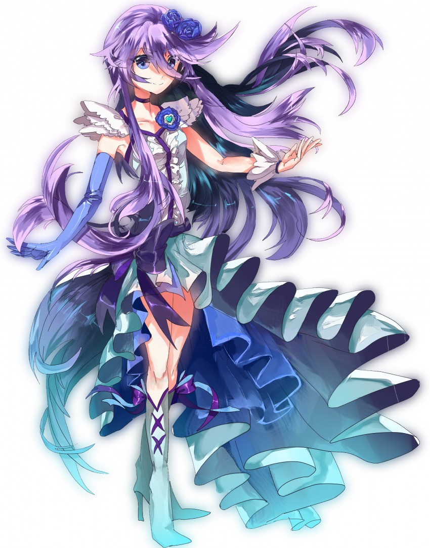 tsukikage yuri and cure moonlight (precure and 1 more) drawn by hoshika_ranoe