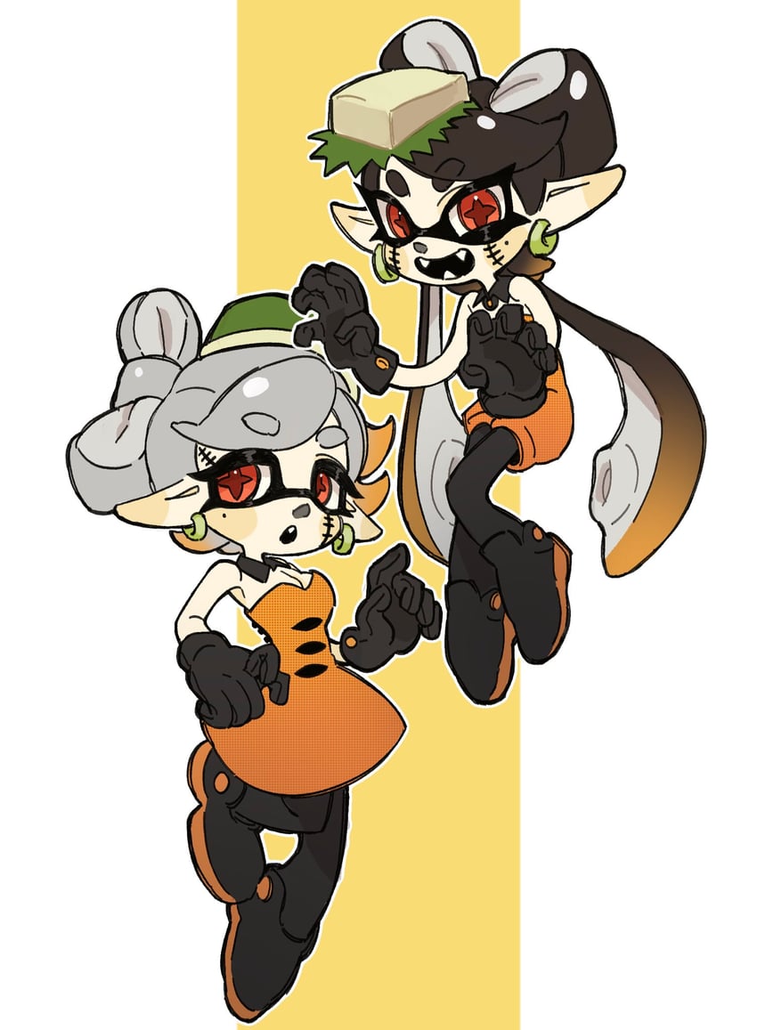 callie and marie (splatoon and 1 more) drawn by yabi_(akfkzkcl)