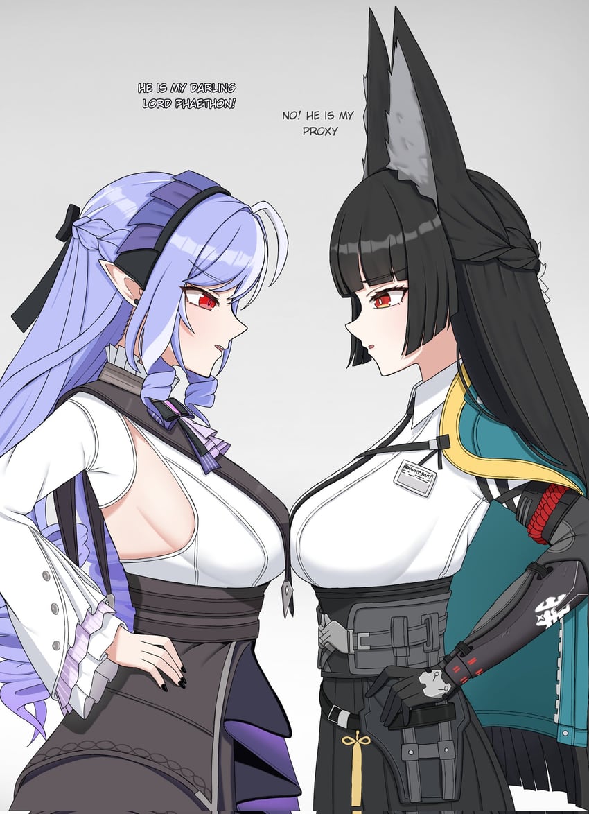 hoshimi miyabi and vivian banshee (zenless zone zero) drawn by na_(naneesan1)
