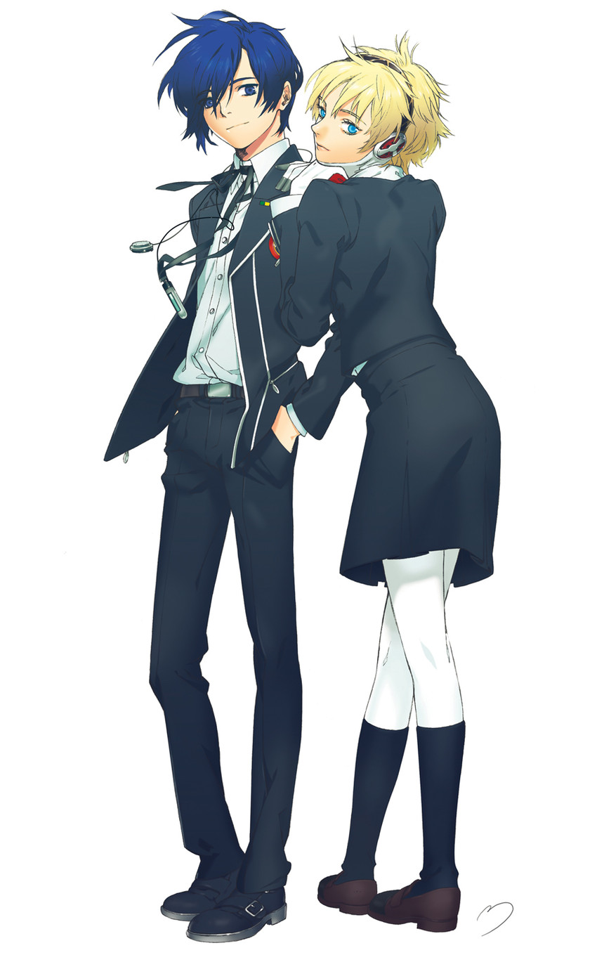 yuuki makoto and aigis (persona and 1 more) drawn by mi-e-ra